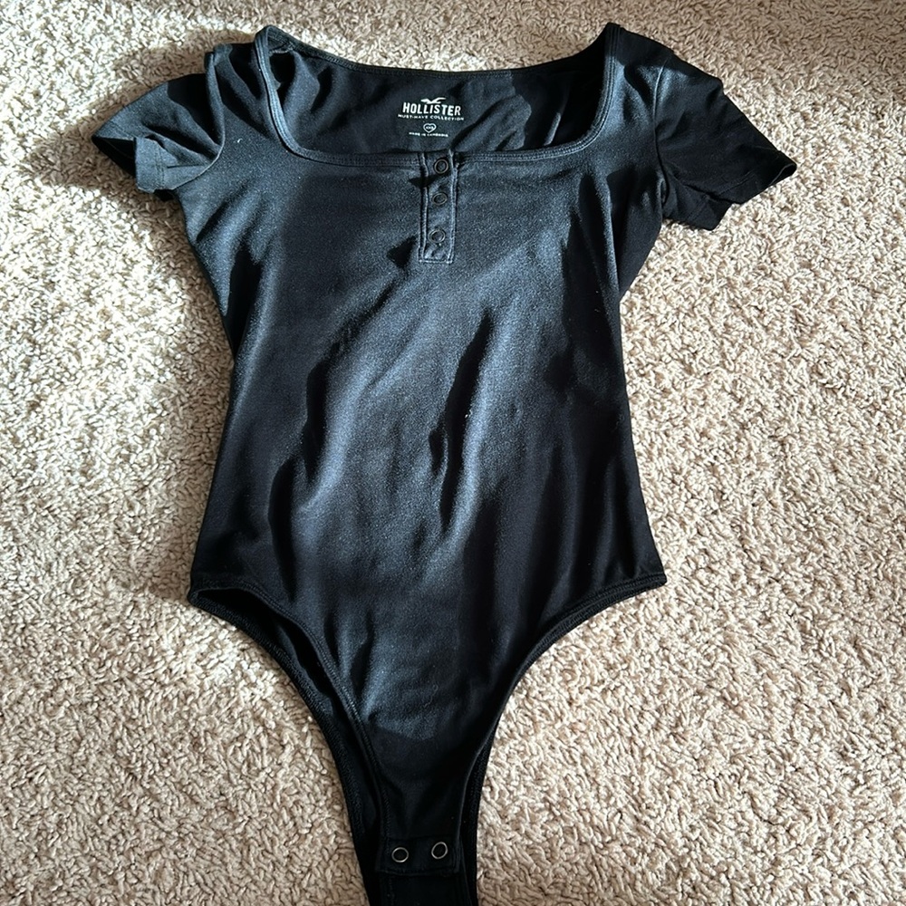 Hollister Black Short sleeve Body suit